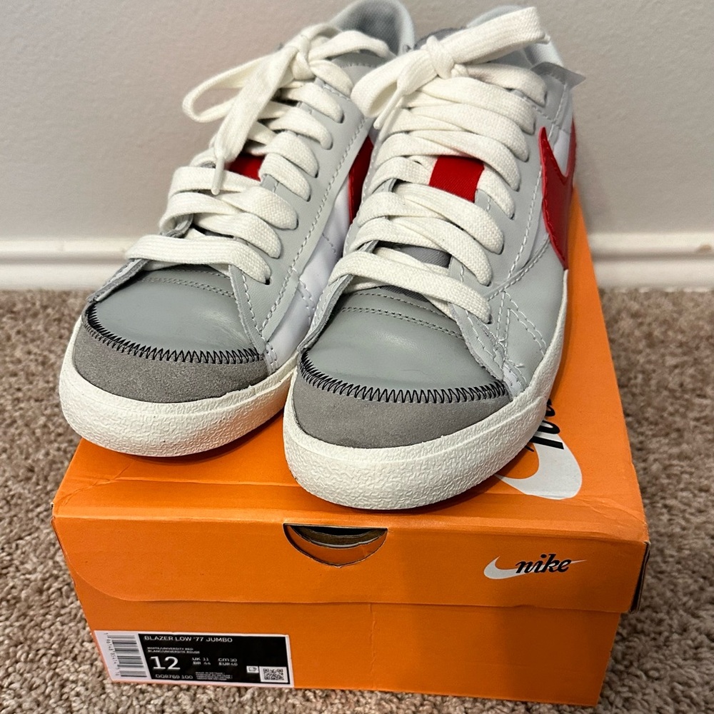 Nike Blazer Low ‘77 Jumbo Men’s 12 white/university red